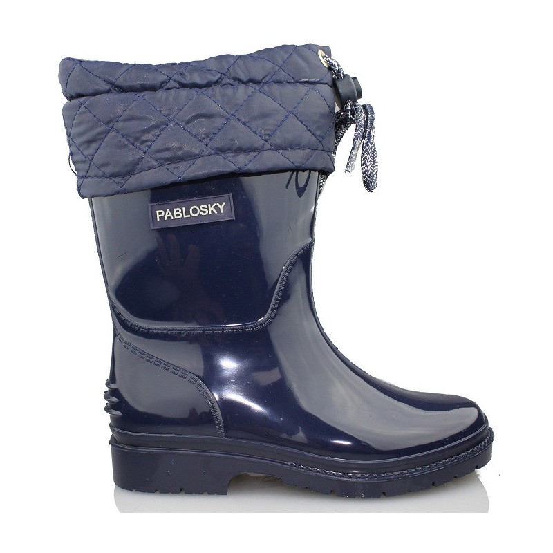 PABLOSKY BOTAS DE AGUA PVC CON CORDONES NIÑOS UNISEX  MARINO