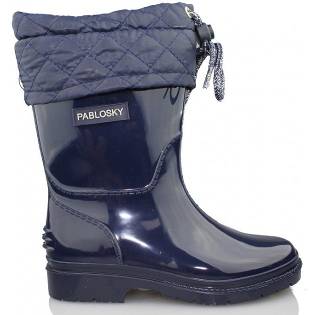 PABLOSKY BOTAS DE AGUA PVC CON CORDONES NIÑOS UNISEX MARINO