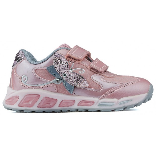ZAPATILLAS LUCES GEOX JR SHUTTLE GIRL ROSE_SILVER