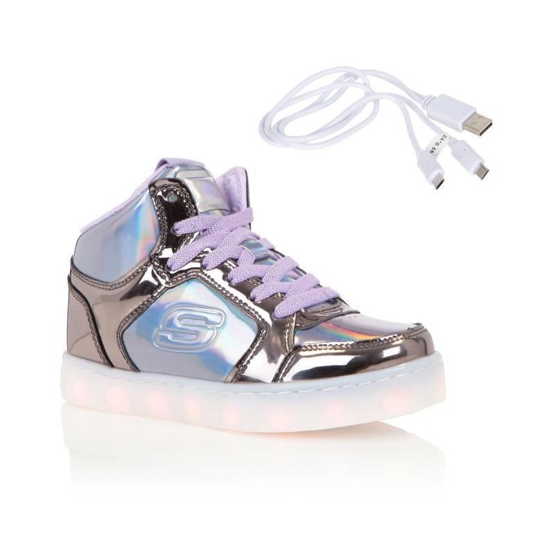 GRIJZE EN PAARSE SKECHERS SNEAKERS  GRIS