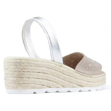 SANDALIAS CON CUÑA ARANTXA SERRAJE COMODAS  NIQUEL