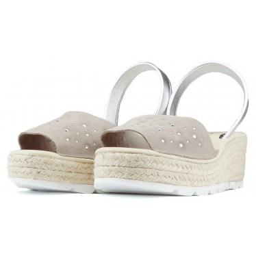 SANDALIAS CON CUÑA ARANTXA SERRAJE COMODAS  NIQUEL