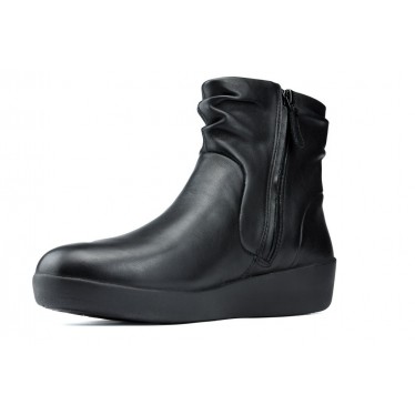 FITFLOP SKATEBOOTIE LEDERLAARZEN  BLACK