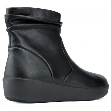FITFLOP SKATEBOOTIE LEDERLAARZEN  BLACK