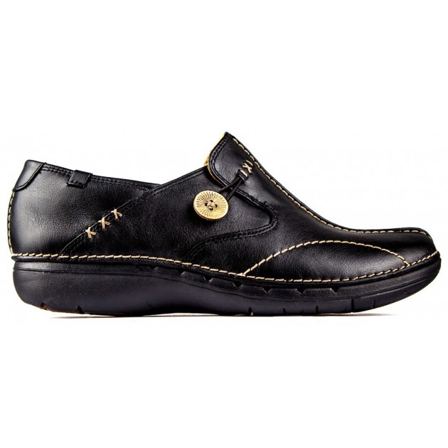 CLARKS UN LOOP LEATHER PIEL BLACK CLARKS UN LOOP LEATHER PIEL BLACK