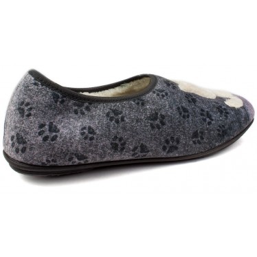 ZAPATILLAS CASA VULLADI MUJER GATITOS CERRADAS  GRIS