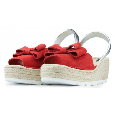 SANDALIAS CON CUÑA ARANTXA SERRAJE YUTE  ROJO