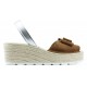 SANDALIAS CON CUÑA ARANTXA SERRAJE YUTE  CAMELLO