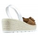 SANDALIAS CON CUÑA ARANTXA SERRAJE YUTE  CAMELLO