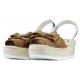 SANDALIAS CON CUÑA ARANTXA SERRAJE YUTE  CAMELLO