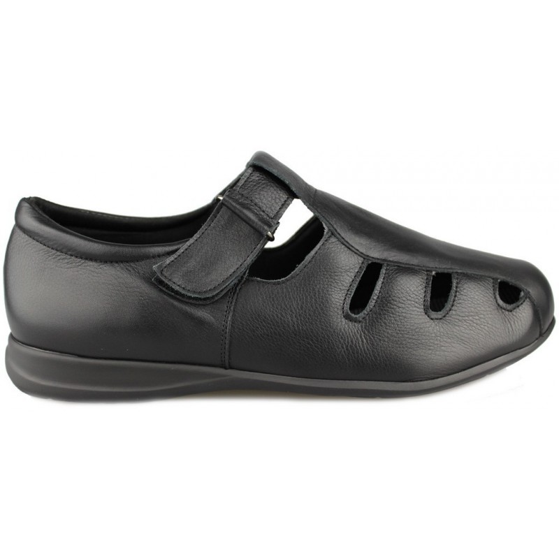 CALZAMEDI ZWART WIJD 15 UNISEX SANDAL  NEGRO