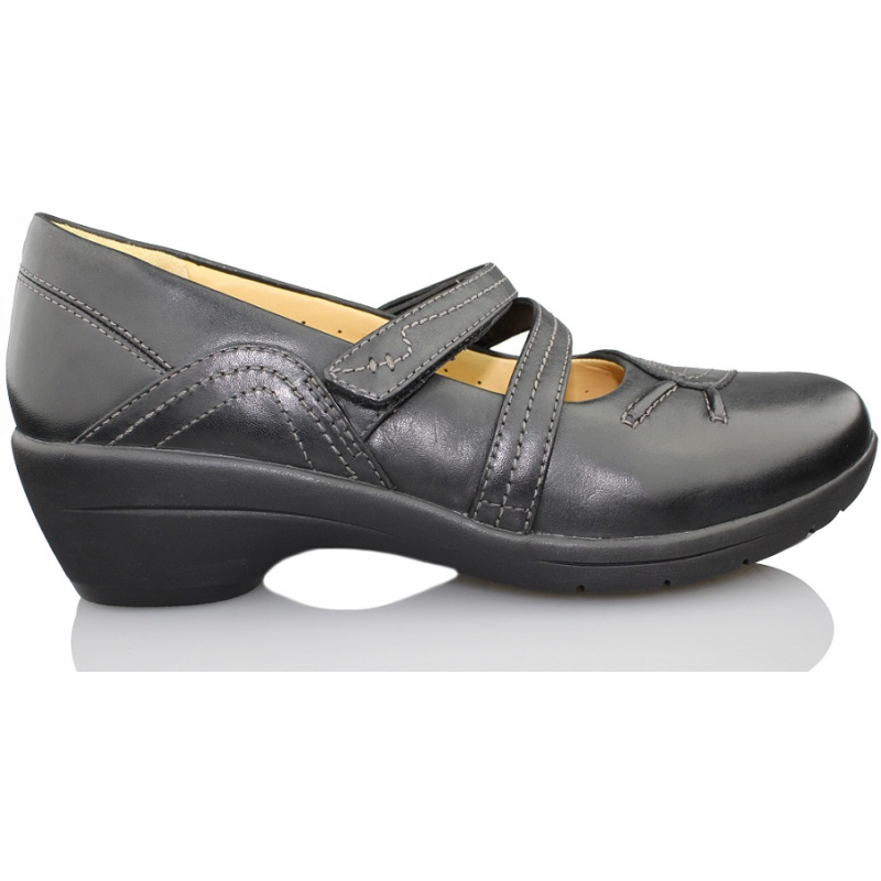 CLARKS UN FOLA BLACK LEATHER  BLACK