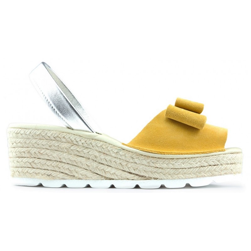 SANDALIAS CON CUÑA ARANTXA SERRAJE YUTE  CEREAL