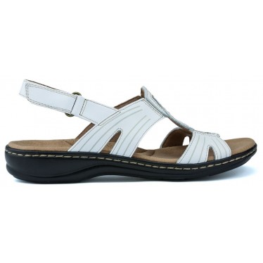 SANDALIAS CLARKS LEISA VINE  WHITE LEATHER