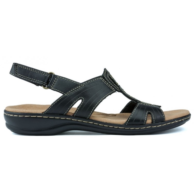SANDALIAS CLARKS LEISA VINE  BLACK LEATHER