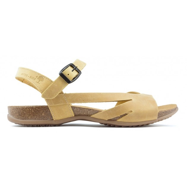 INTERBIOS sandalen comfortabele gesp 2019  MOSTAZA