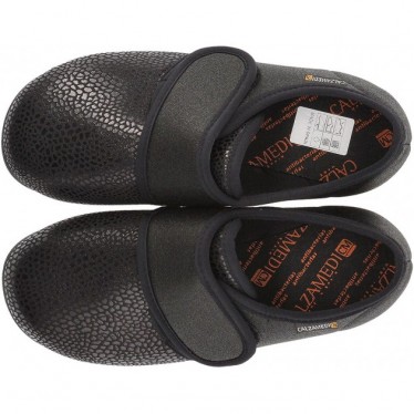 EXTRA COMFORTABELE CALZAMEDI SLIPPERS VOOR DAMES W 3070  BLACK_DOTS