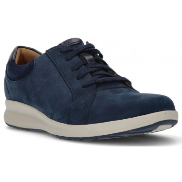 CLARKS UN ADORN LACE SNEAKERS  NAVY