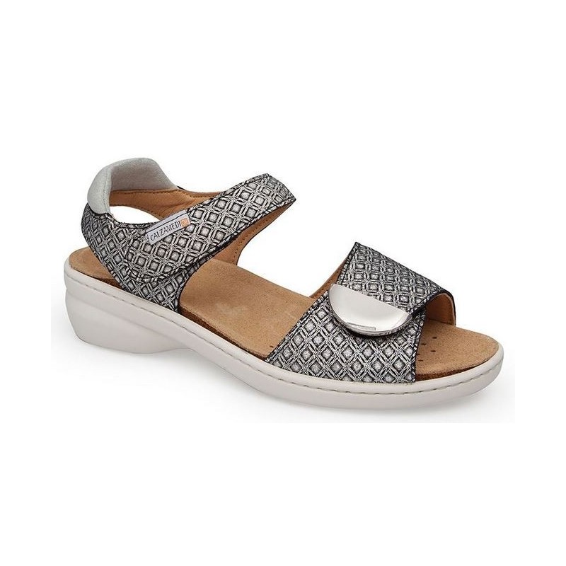 SANDAL MET VERSE STIJL CALZAMEDI  NEGRO_BLANCO