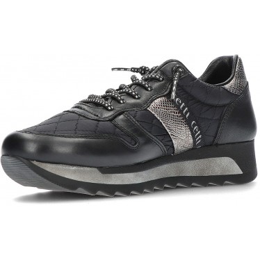 CETTI GEVOERDE SNEAKERS C-847  NEGRO