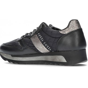 CETTI GEVOERDE SNEAKERS C-847  NEGRO