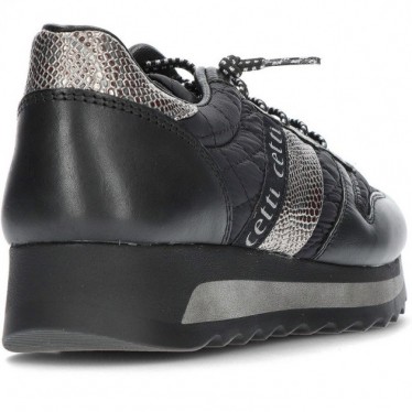 CETTI GEVOERDE SNEAKERS C-847  NEGRO