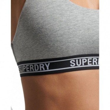 TOP SUPERDRY W3110357A MULTILOGO CROP  GREY