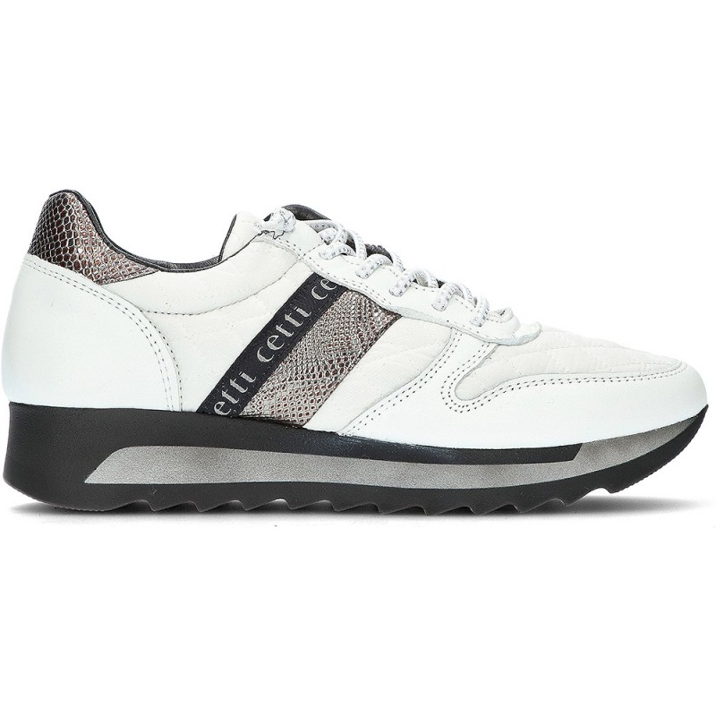 CETTI GEVOERDE SNEAKERS C-847  BLANCO