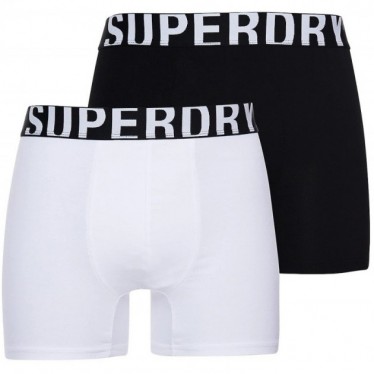 SUPERDRY BOXER M3110340A LOGO DUBBEL PACK  BLACK_WHITE