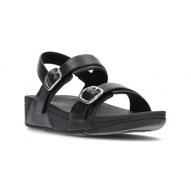 FITFLOP LULU VERSTELBARE SANDALEN MET RUGBANDEN  BLACK