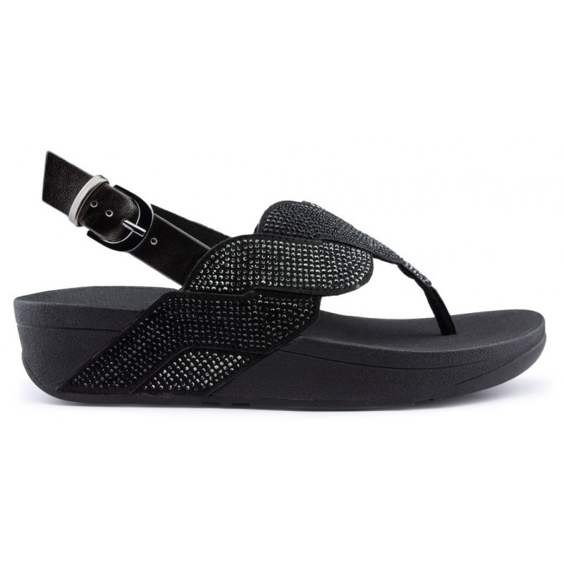 FITFLOP PAISLEY ROPE BACK STRAP Sandalen  BLACK