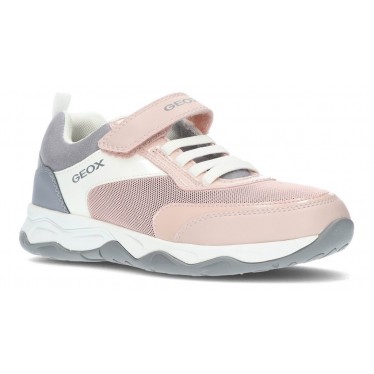 GEOX J CALCO SNEAKERS  PINK