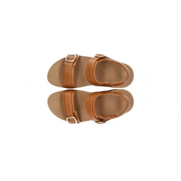 FITFLOP LULU VERSTELBARE SANDALEN MET RUGBANDEN  TAN