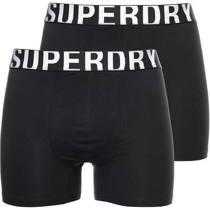 SUPERDRY BOXER M3110340A LOGO DUBBEL PACK  BLACK