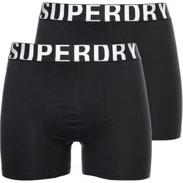 SUPERDRY BOXER M3110340A LOGO DUBBEL PACK BLACK SUPERDRY BOXER M3110340A LOGO DUBBEL PACK BLACK