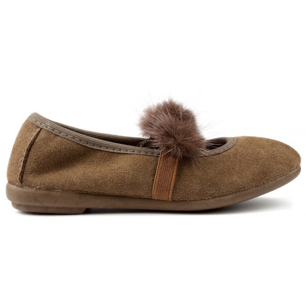 VULLADI BALLERINA'S KUNNEN SUDE POMPOMS SPLITTEN 1405 MARRON VULLADI BALLERINA'S KUNNEN SUDE POMPOMS SPLITTEN 1405 MARRON
