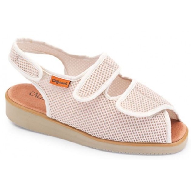 CALZAMEDI DOMESTICO ZAPATILLA DE TELA COMODA UNISEX  BEIGE