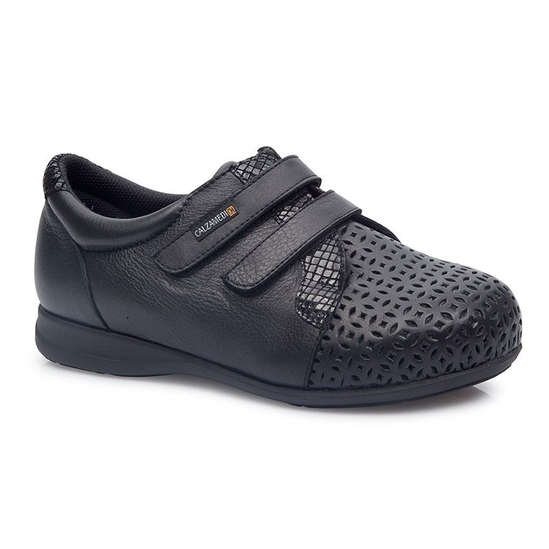 CALZAMEDI DUBBEL COMFORTABEL VELCRO SCHOEN  NEGRO