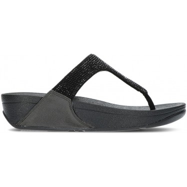 LULU KRISTALLEN VERSIERDE FITFLOP SANDALEN  BLACK