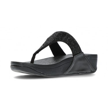 LULU KRISTALLEN VERSIERDE FITFLOP SANDALEN  BLACK
