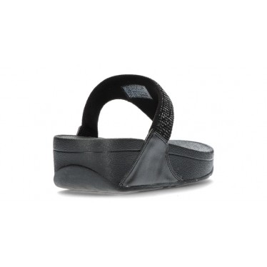 LULU KRISTALLEN VERSIERDE FITFLOP SANDALEN  BLACK