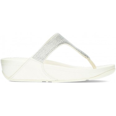 LULU KRISTALLEN VERSIERDE FITFLOP SANDALEN  CREAM