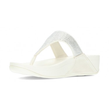 LULU KRISTALLEN VERSIERDE FITFLOP SANDALEN  CREAM