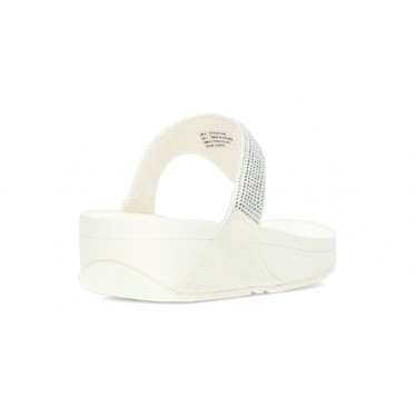 LULU KRISTALLEN VERSIERDE FITFLOP SANDALEN  CREAM