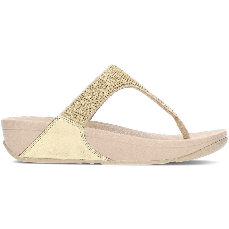 LULU KRISTALLEN VERSIERDE FITFLOP SANDALEN  PLATINO