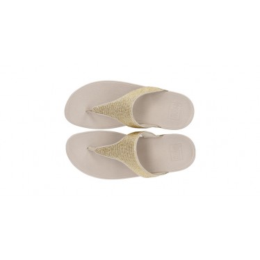 LULU KRISTALLEN VERSIERDE FITFLOP SANDALEN  PLATINO