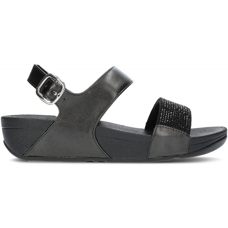 FITFLOP SANDALEN LULU CRYSTAL BACK-BAND  NEGRO