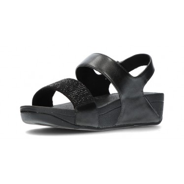 FITFLOP SANDALEN LULU CRYSTAL BACK-BAND  NEGRO