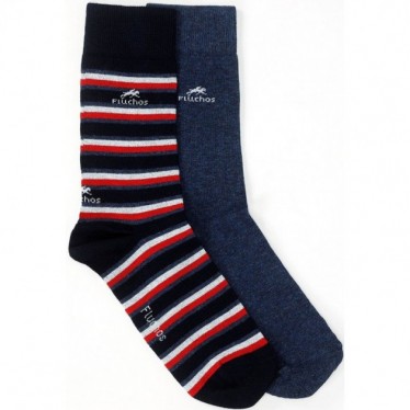 LANGE BLOEMIGE SOKKEN CA0009  NAVY_RED