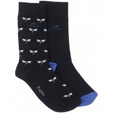 LANGE BLOEMIGE SOKKEN CA0009  NAVY